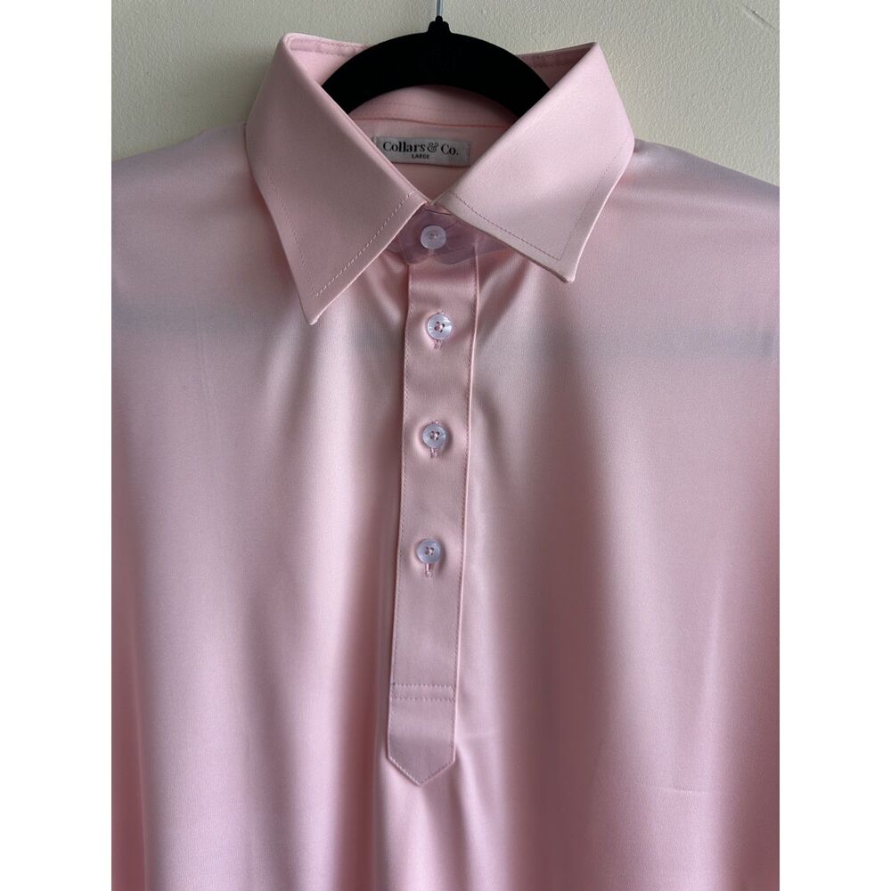 NWT Collars & Co English Spread Dress Collar Polo Men’s Large Pink Performance